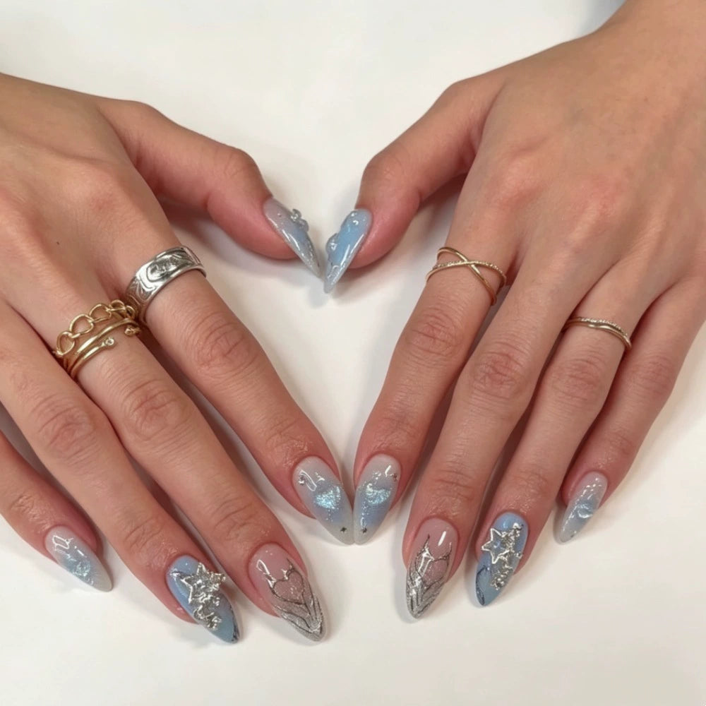 Blue Almond Press-On Nails