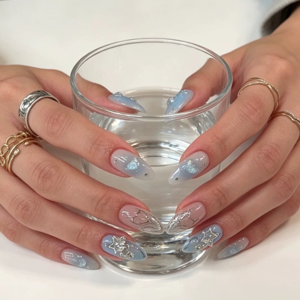 Blue Almond Press-On Nails