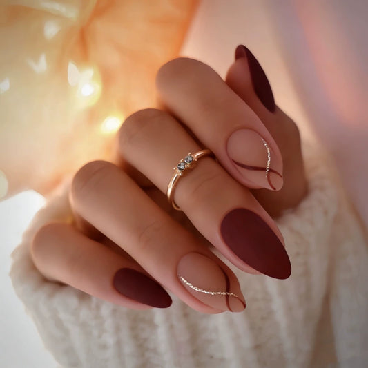 Red Almond Press-On Nails