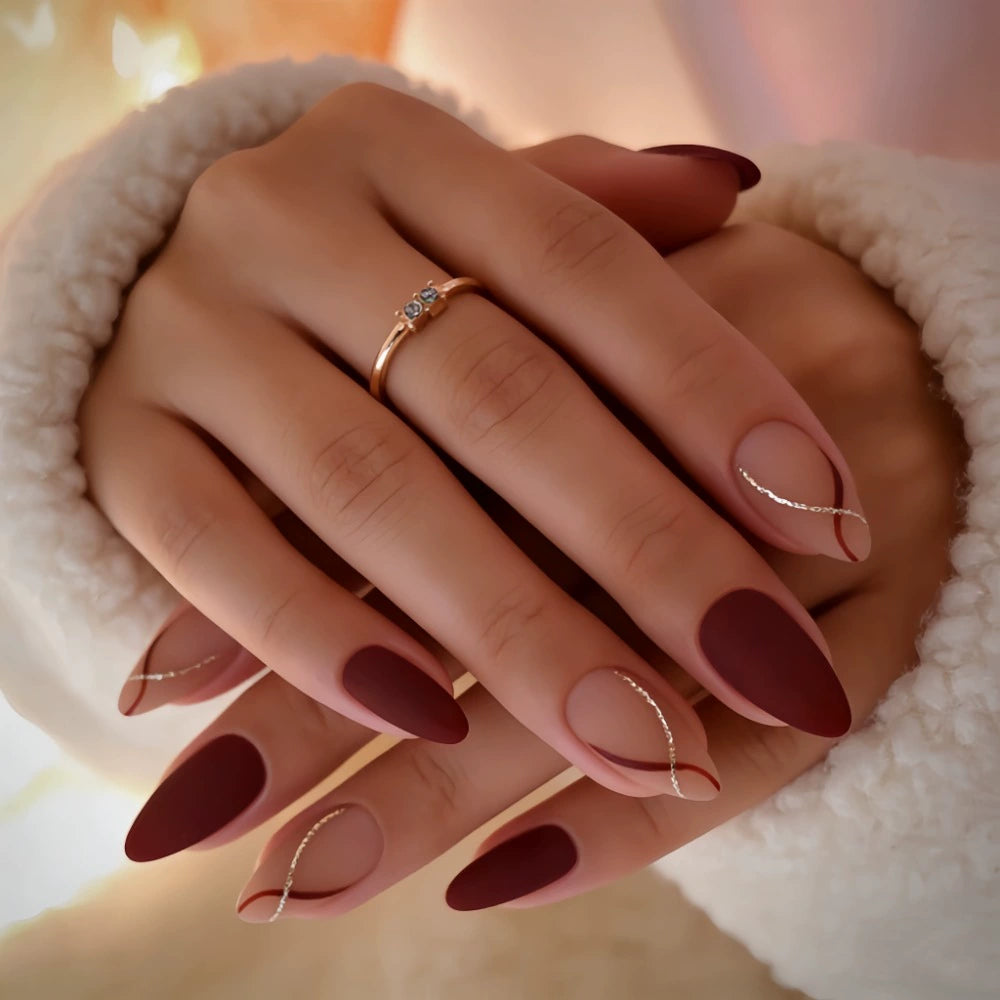 Red Almond Press-On Nails