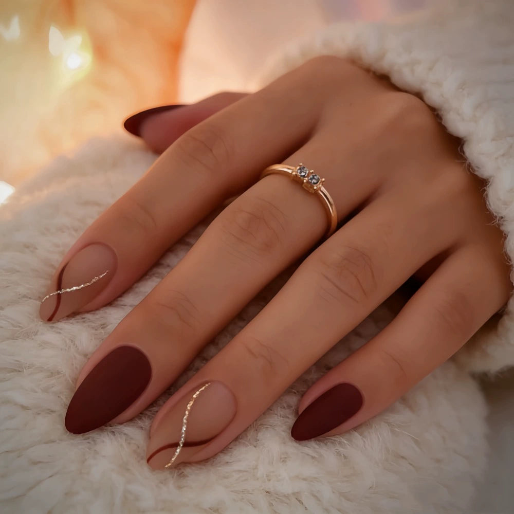 Red Almond Press-On Nails