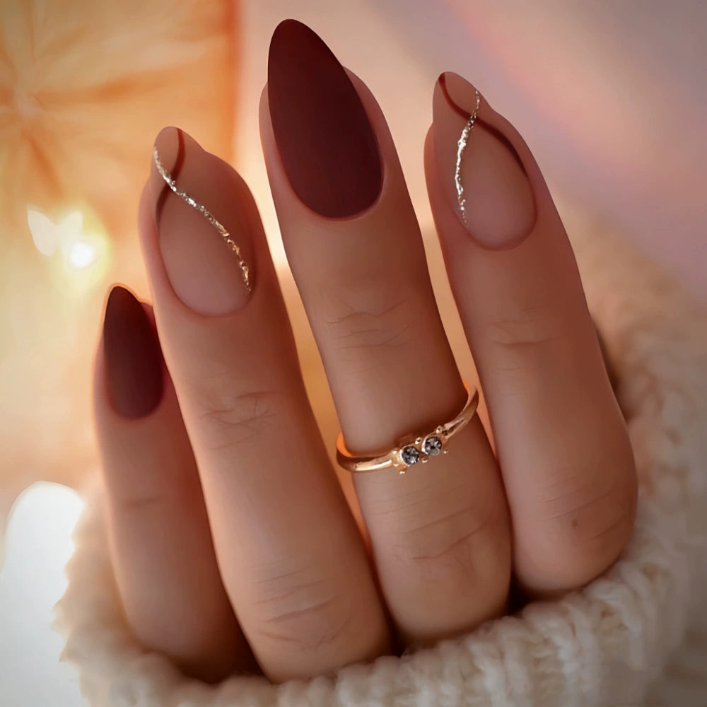 Red Almond Press-On Nails