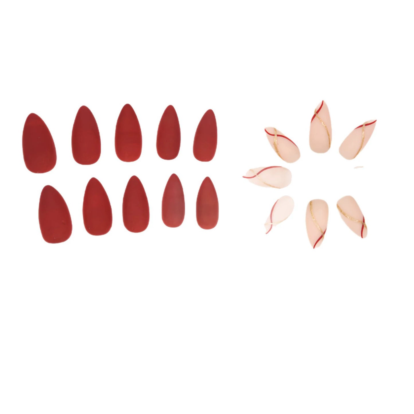 Red Almond Press-On Nails