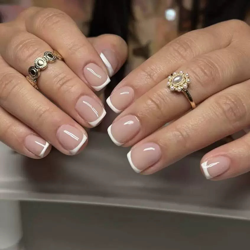 White French Press-On Nails