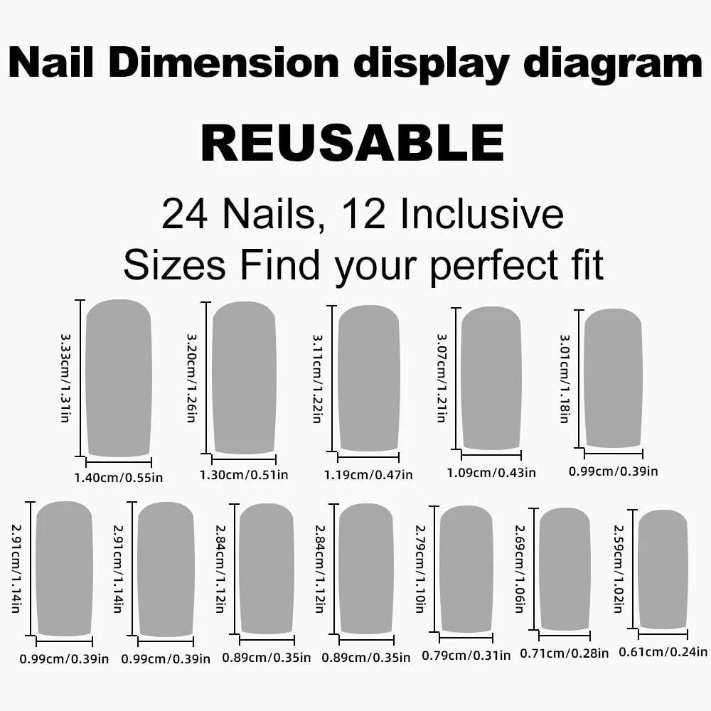 Black French Rhinestone Press-On Nails