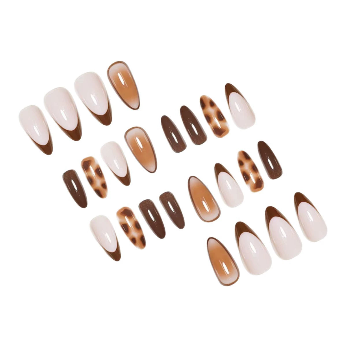 White Leopard French Ombre Press-On Nails