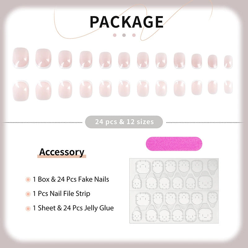 White French Press-On Nails