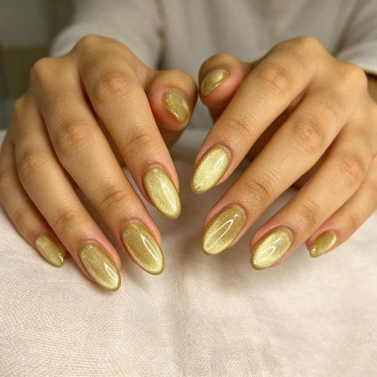 White Cat Eye Press-On Nails