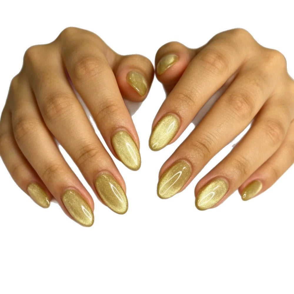White Cat Eye Press-On Nails