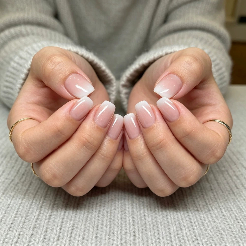 Ombre Short Square Press-On Nails