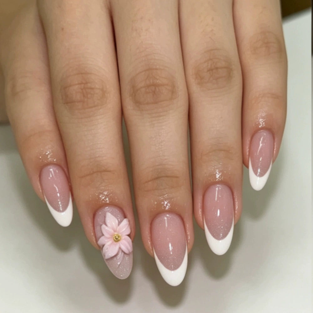 French Floral Press-On Nails
