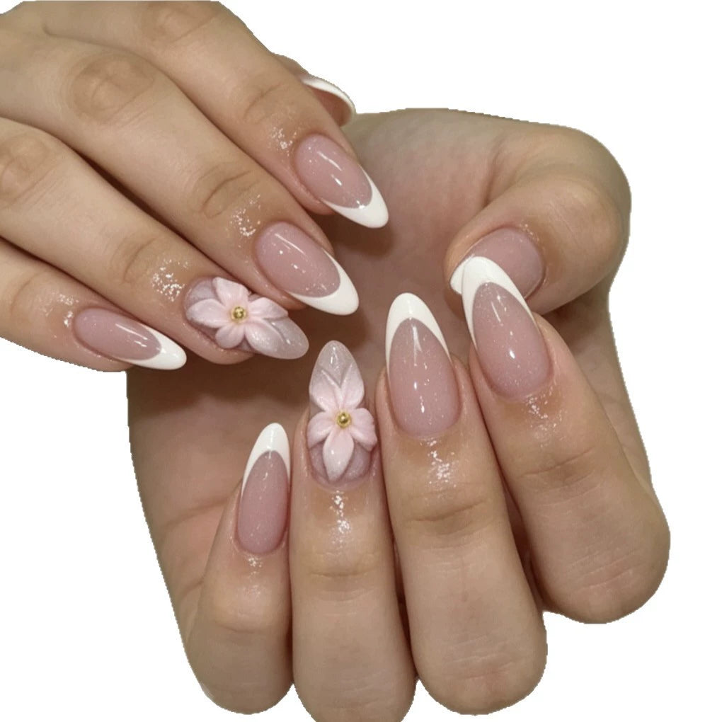 French Floral Press-On Nails