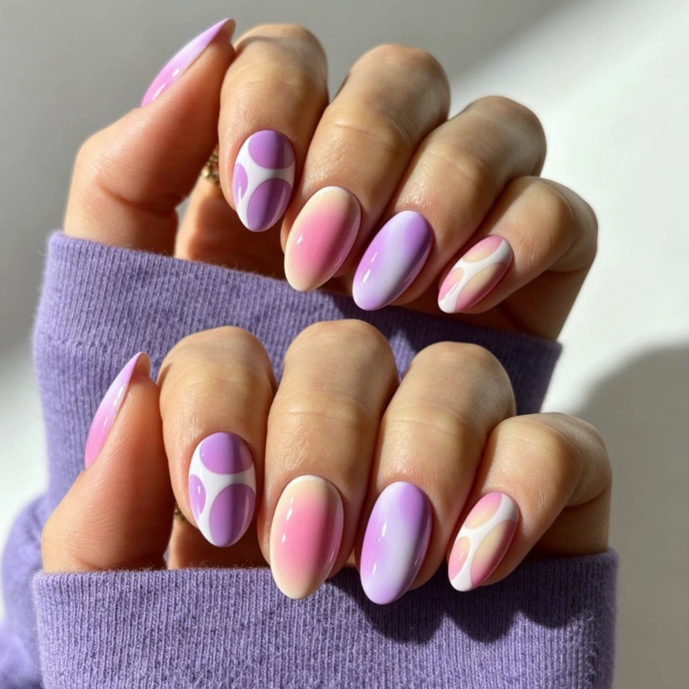 Ombre Short Square Press-On Nails