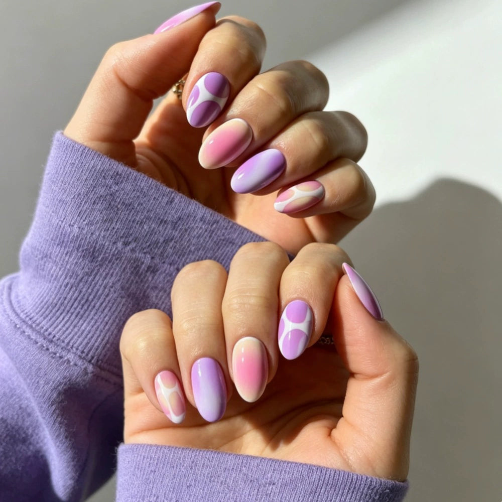 Ombre Short Square Press-On Nails