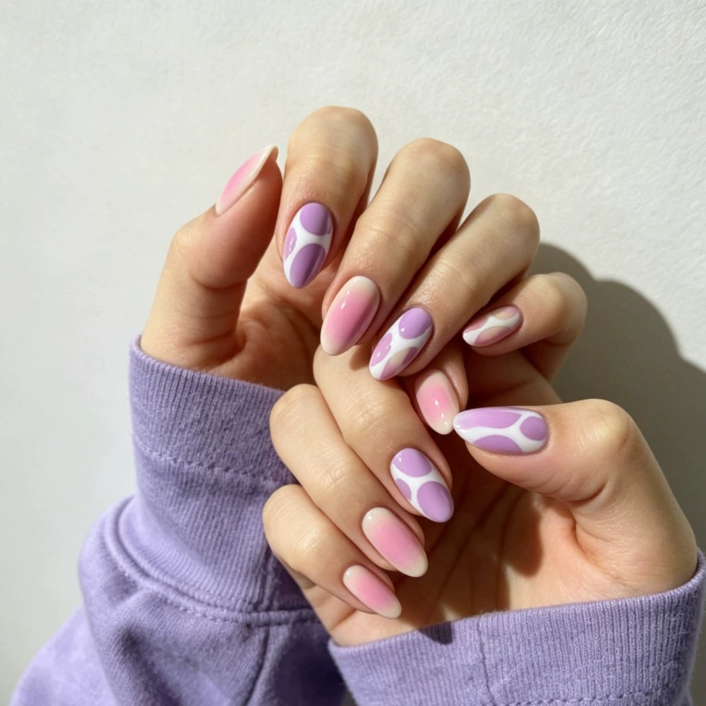 Ombre Short Square Press-On Nails