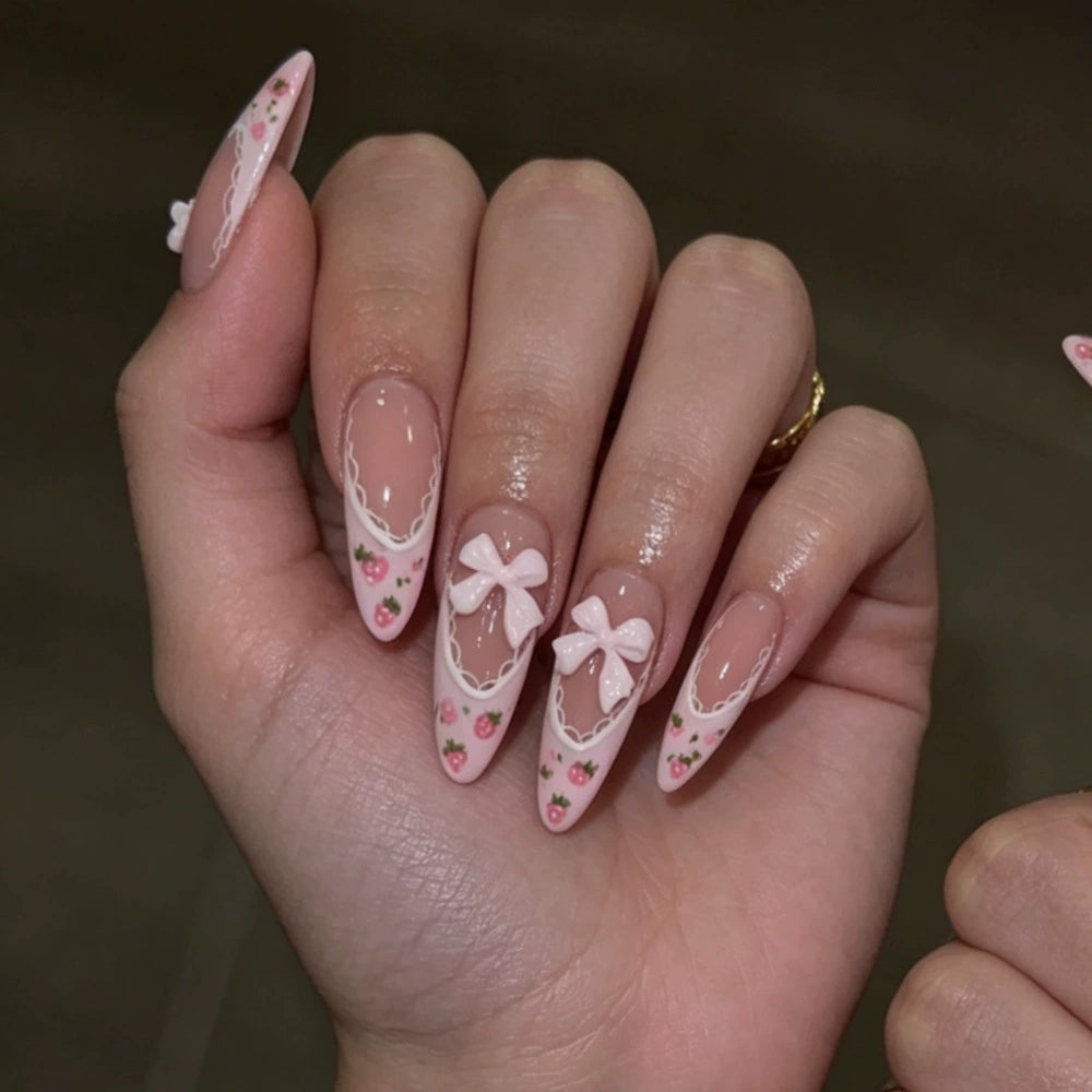 French Bow 3D Almond Press-On Nails