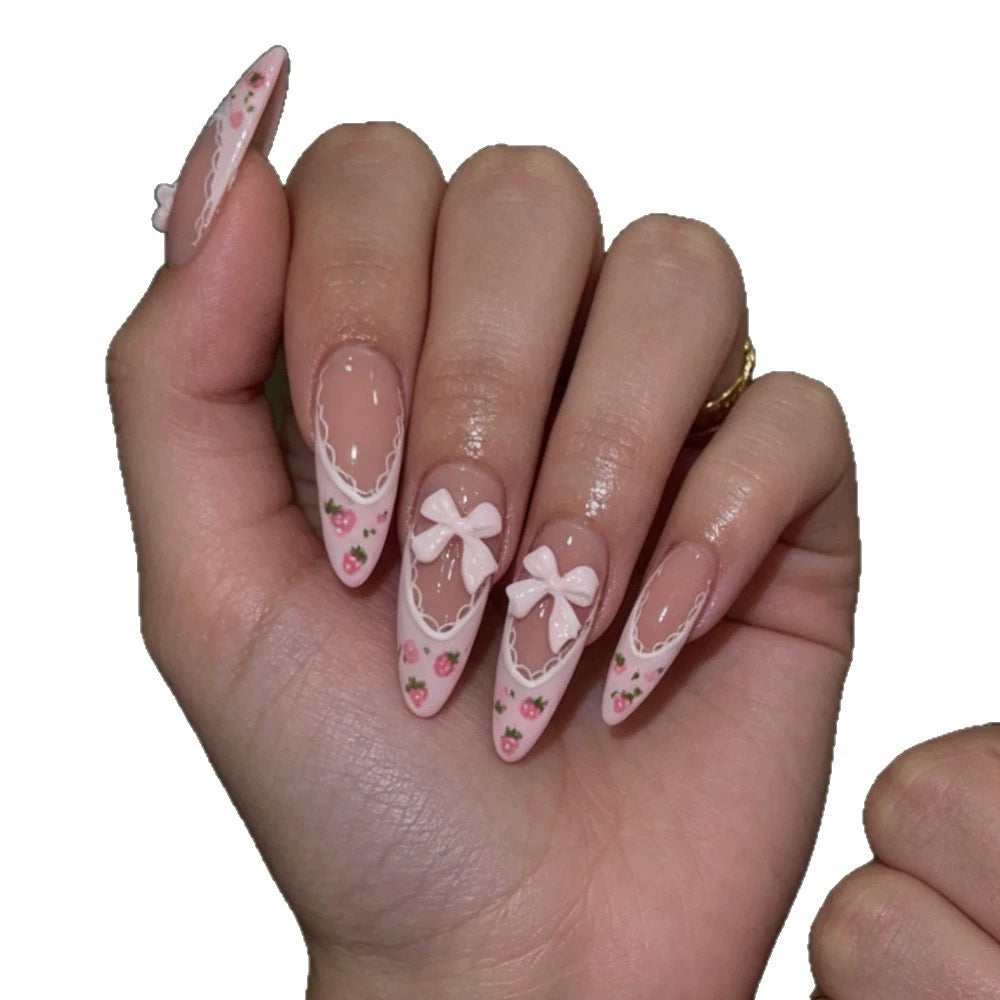 French Bow 3D Almond Press-On Nails