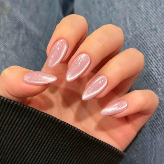 White Cat Eye Press-On Nails