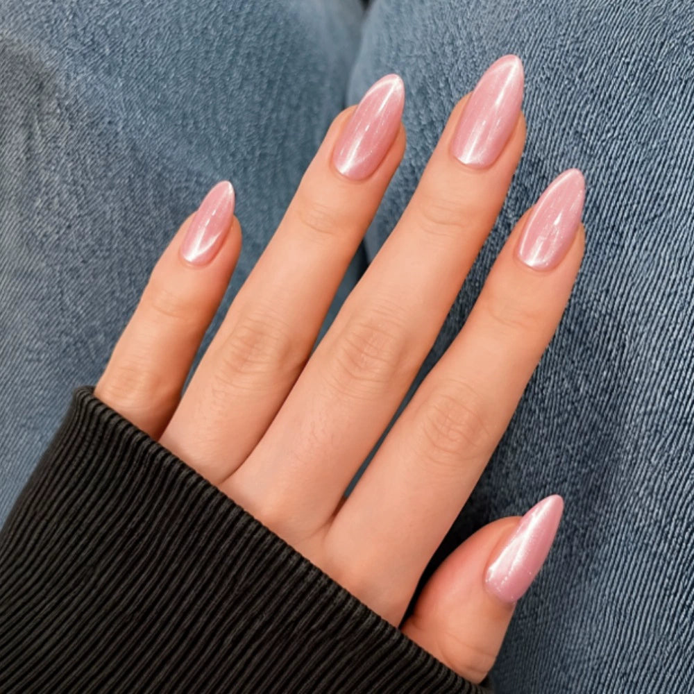 White Cat Eye Press-On Nails