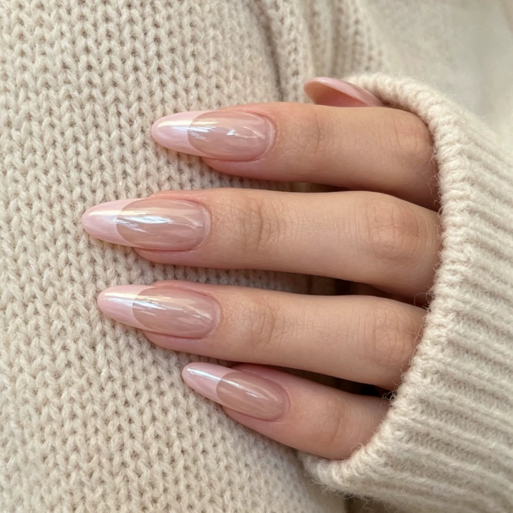 Chrome French Press-On Nails
