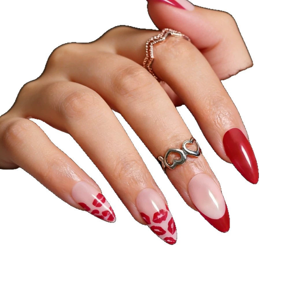 Red French Press-On Nails