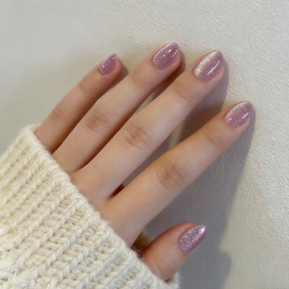 Purple Cat Eye Press-On Nails