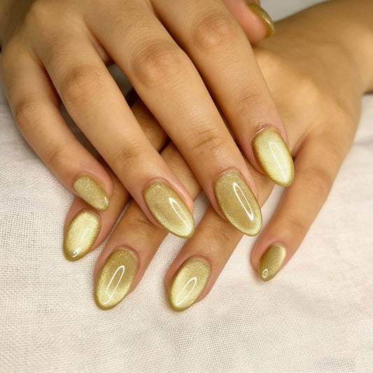 White Cat Eye Press-On Nails