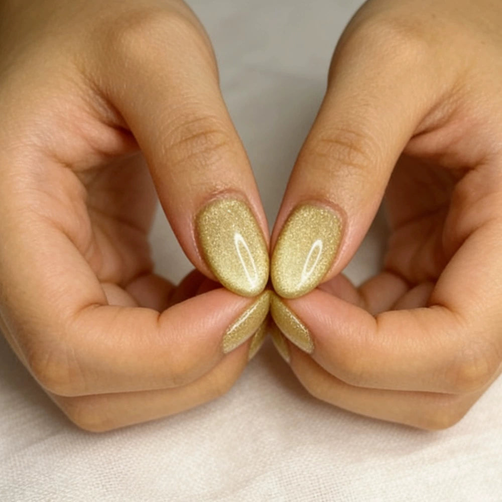 White Cat Eye Press-On Nails