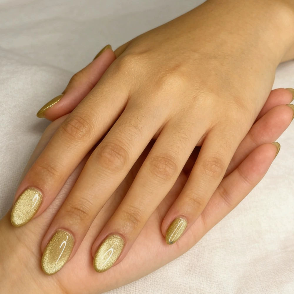 White Cat Eye Press-On Nails