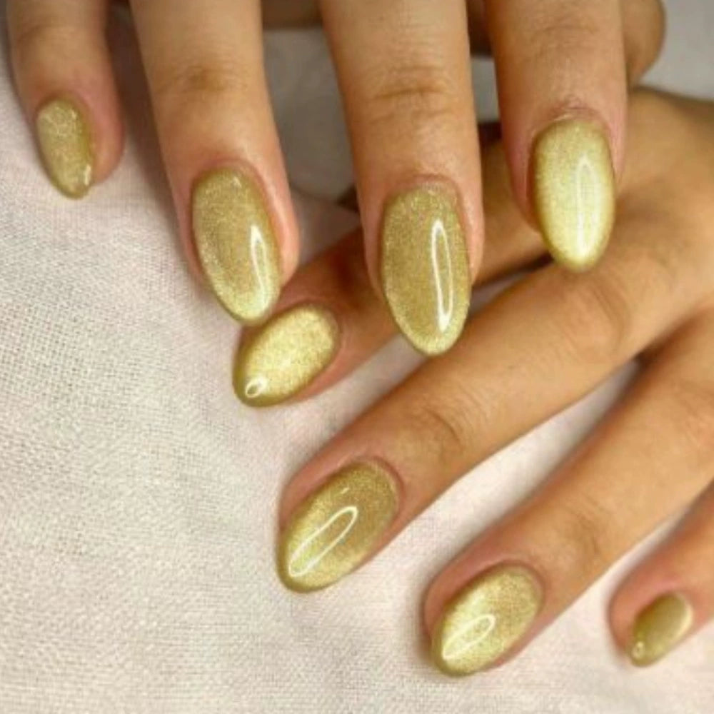 White Cat Eye Press-On Nails