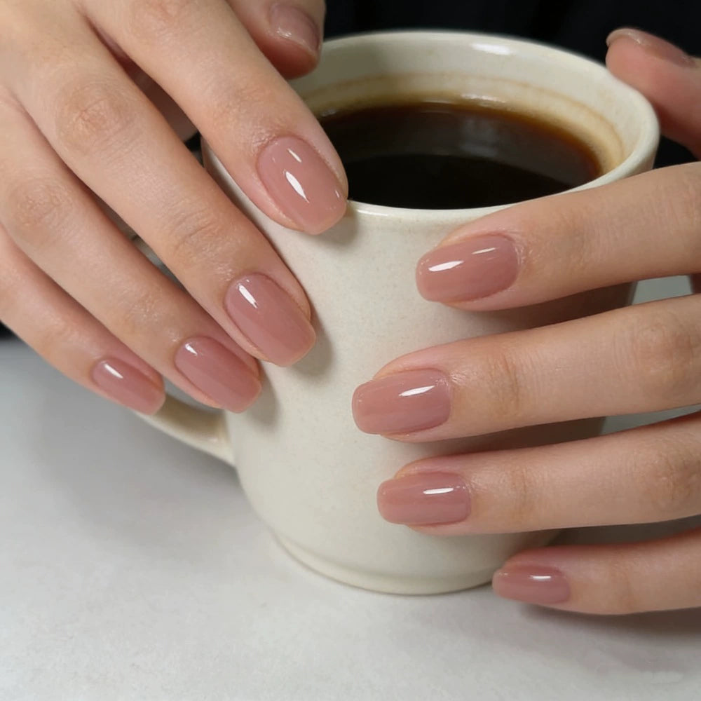 Pink Short Square Press-On Nails