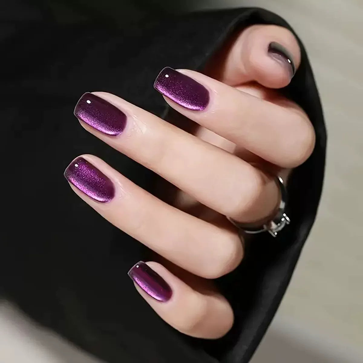 White Cat Eye Press-On Nails