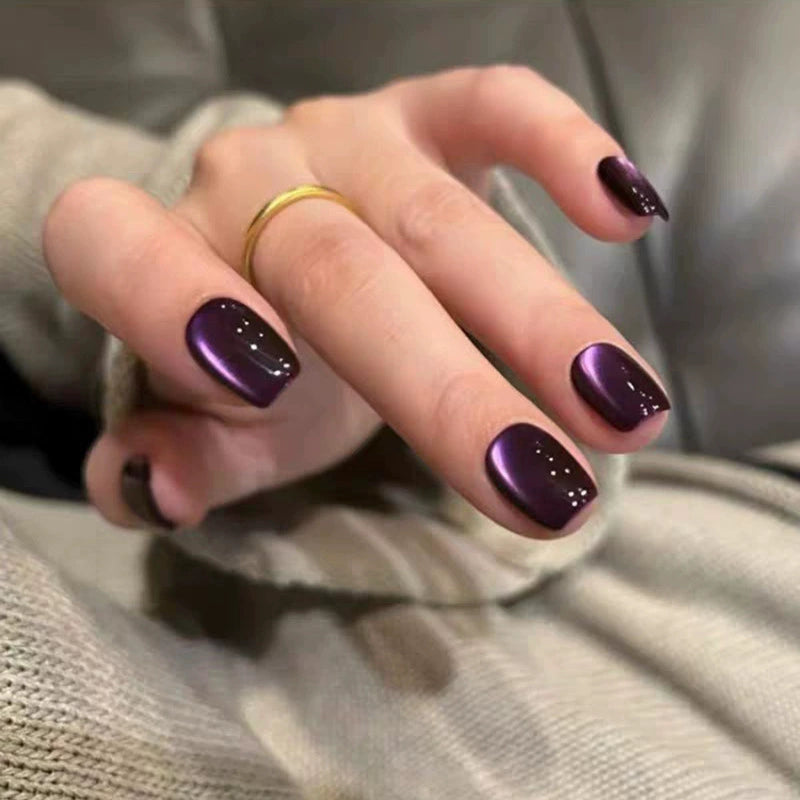 White Cat Eye Press-On Nails