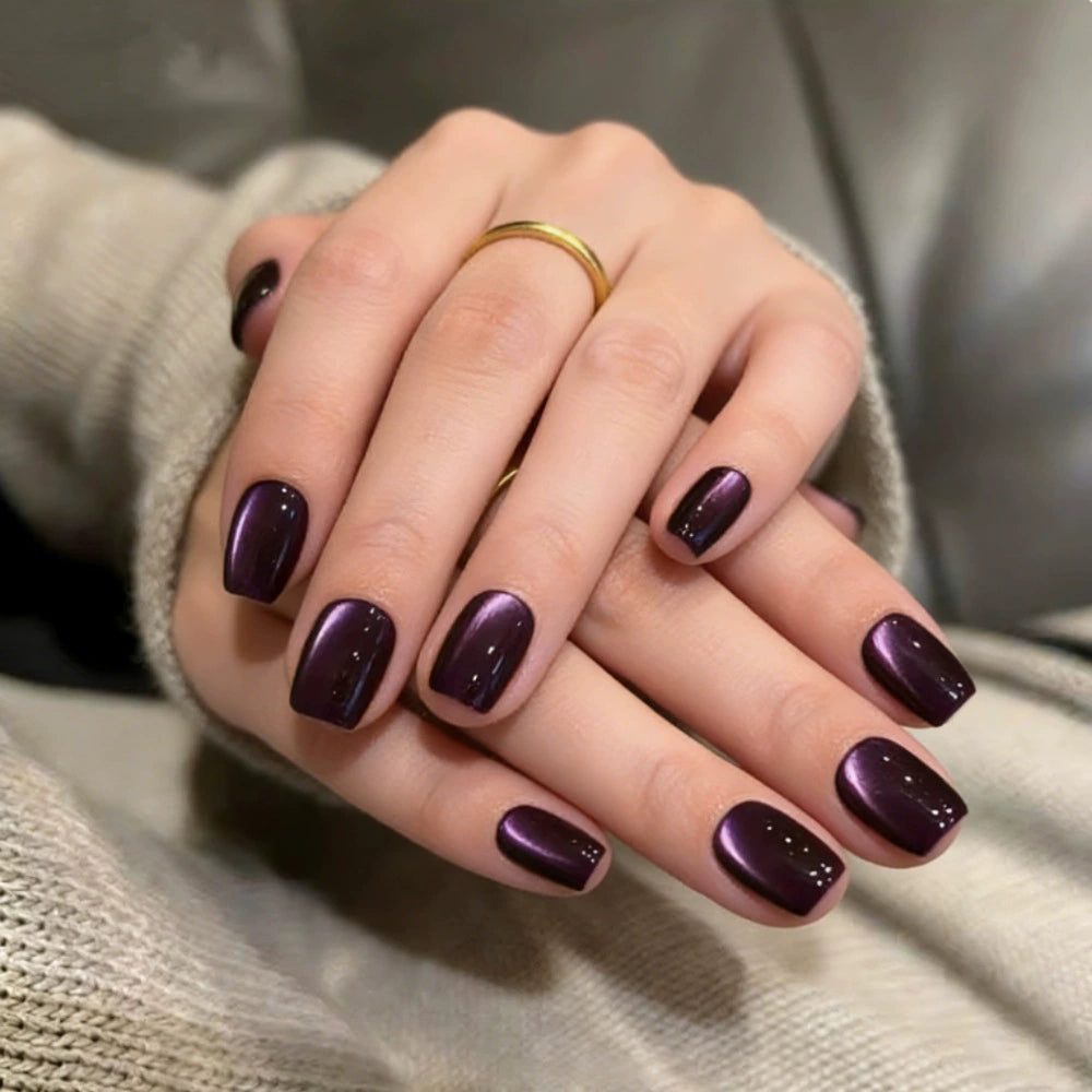 White Cat Eye Press-On Nails
