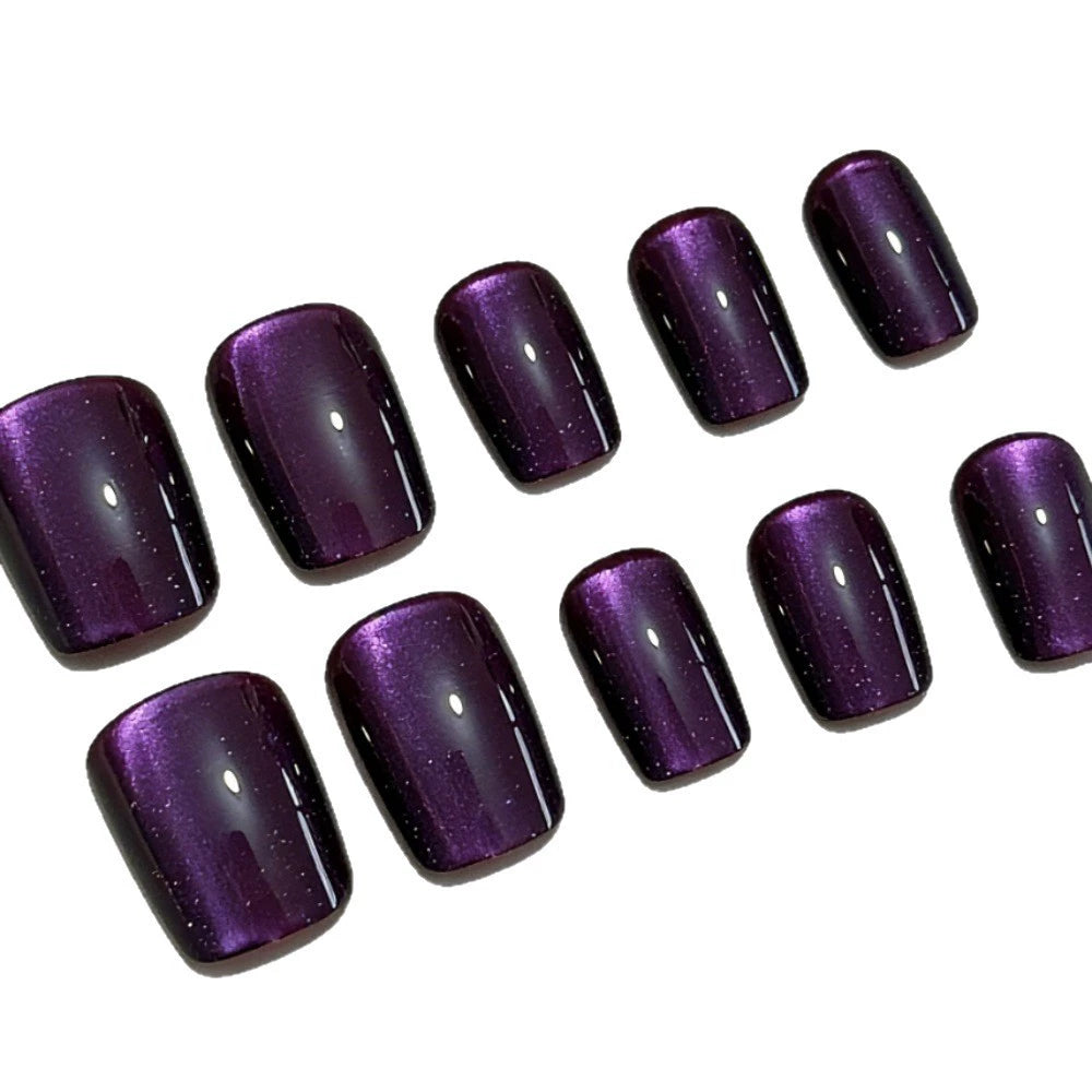White Cat Eye Press-On Nails