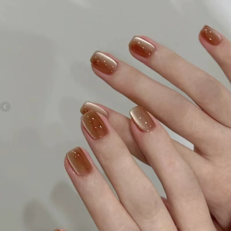 White Cat Eye Press-On Nails