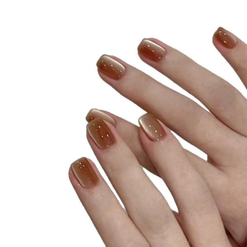 White Cat Eye Press-On Nails