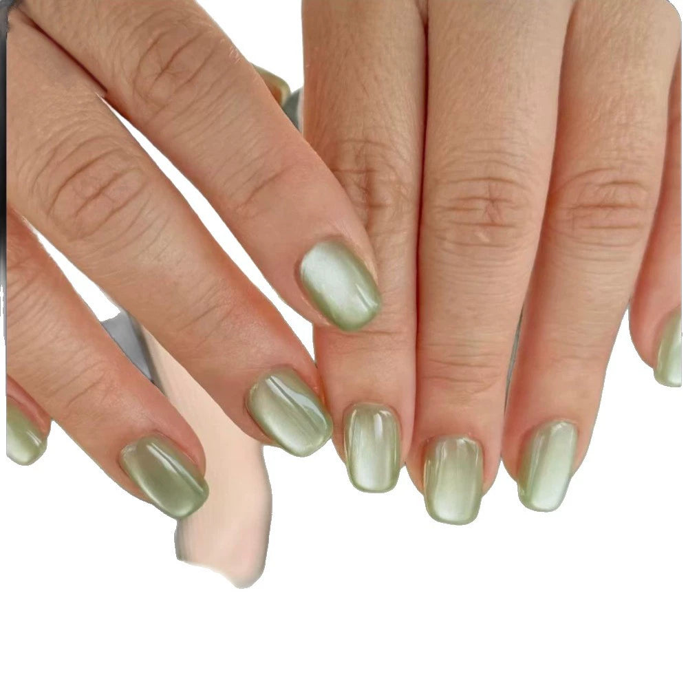 Green Cat Eye Press-On Nails