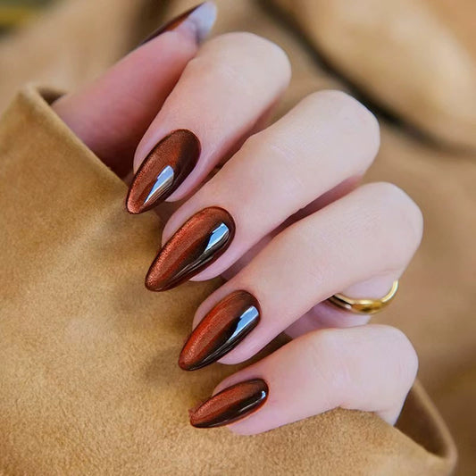 White Cat Eye Press-On Nails