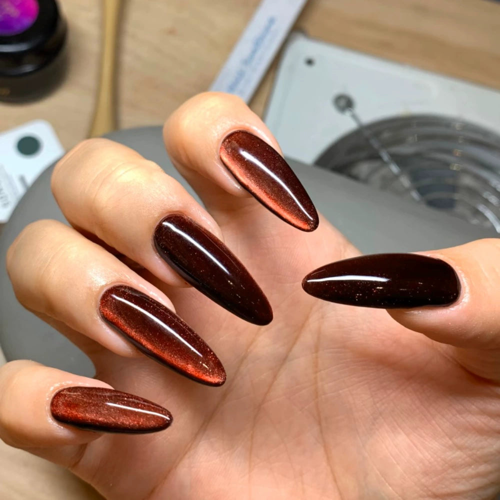 White Cat Eye Press-On Nails