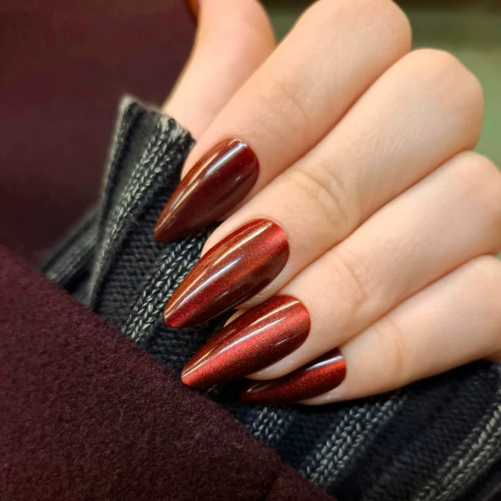 White Cat Eye Press-On Nails
