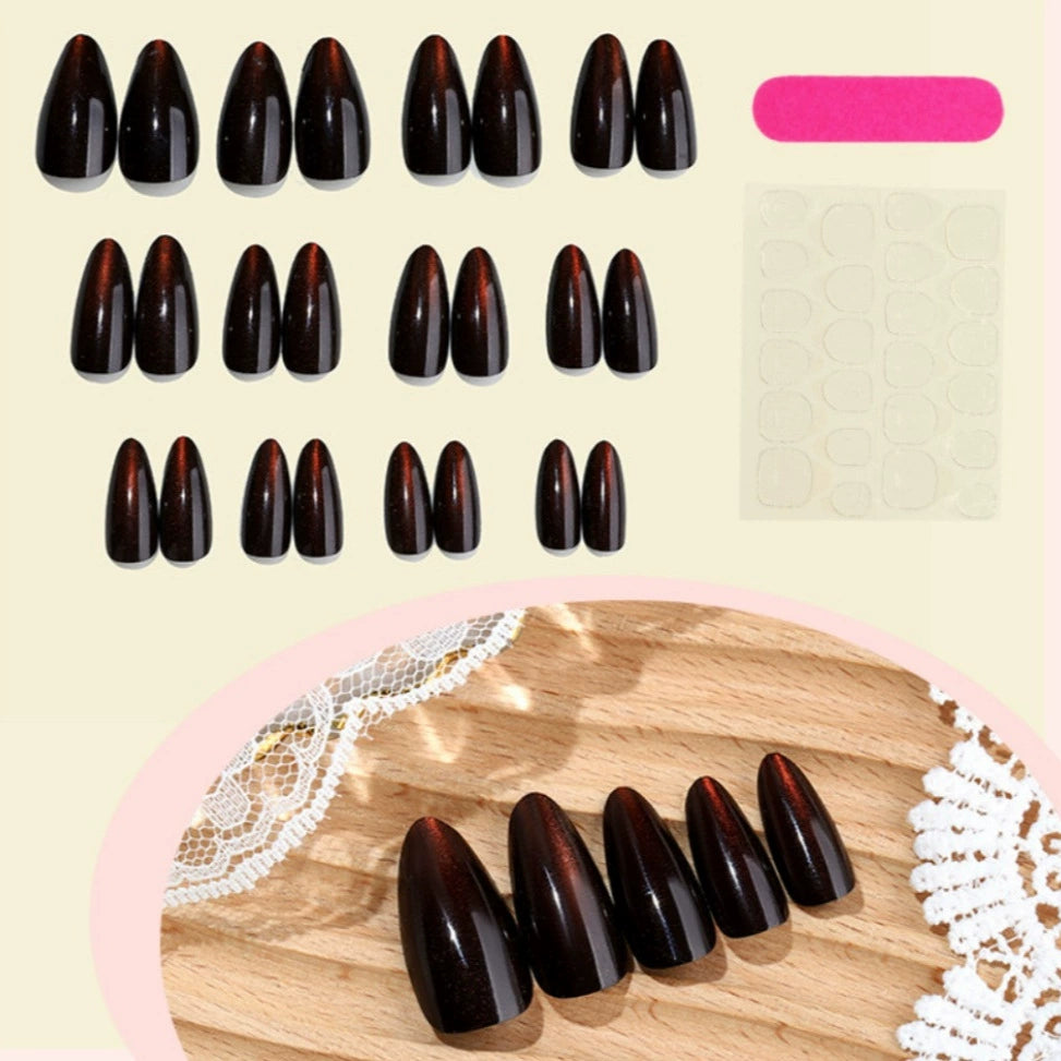 White Cat Eye Press-On Nails