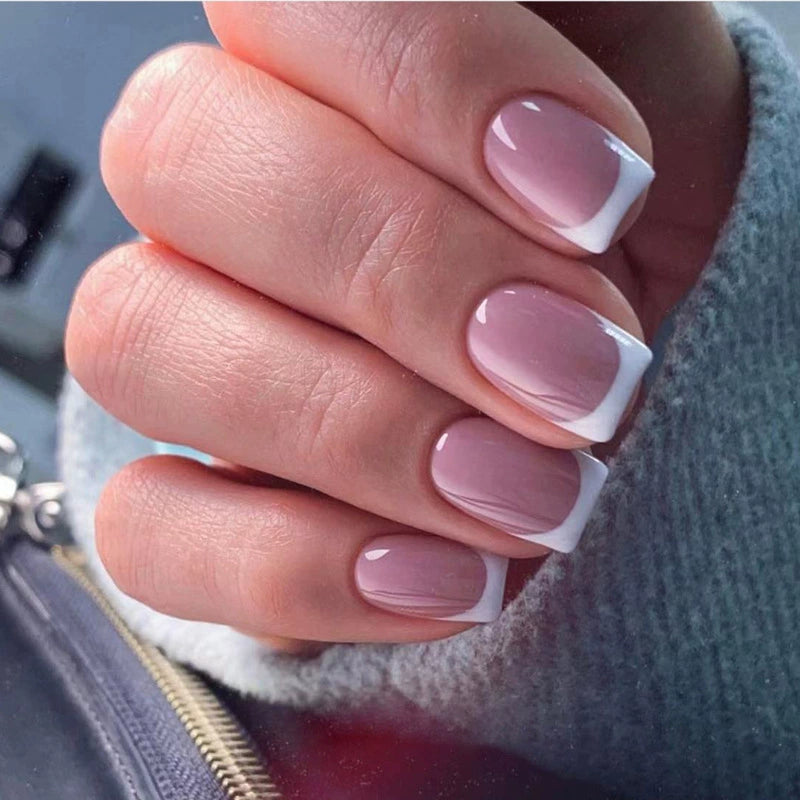 Pink French Press-On Nails