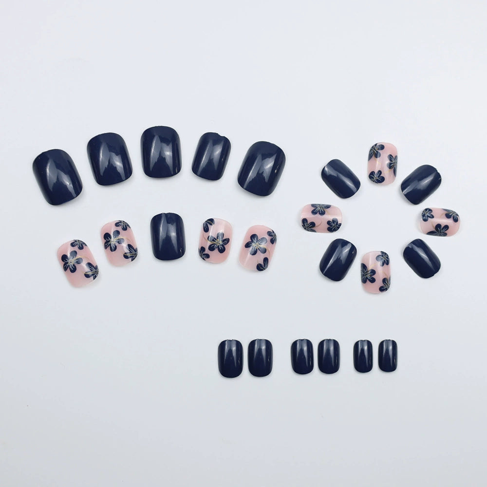 Floral Short Square Press-On Nails