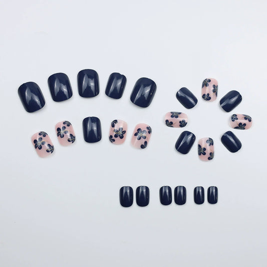 Floral Short Square Press-On Nails