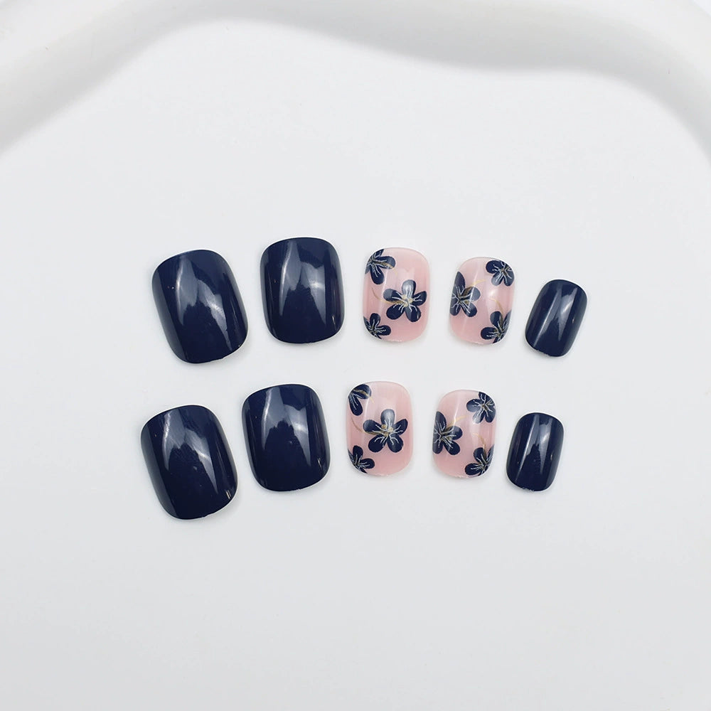 Floral Short Square Press-On Nails