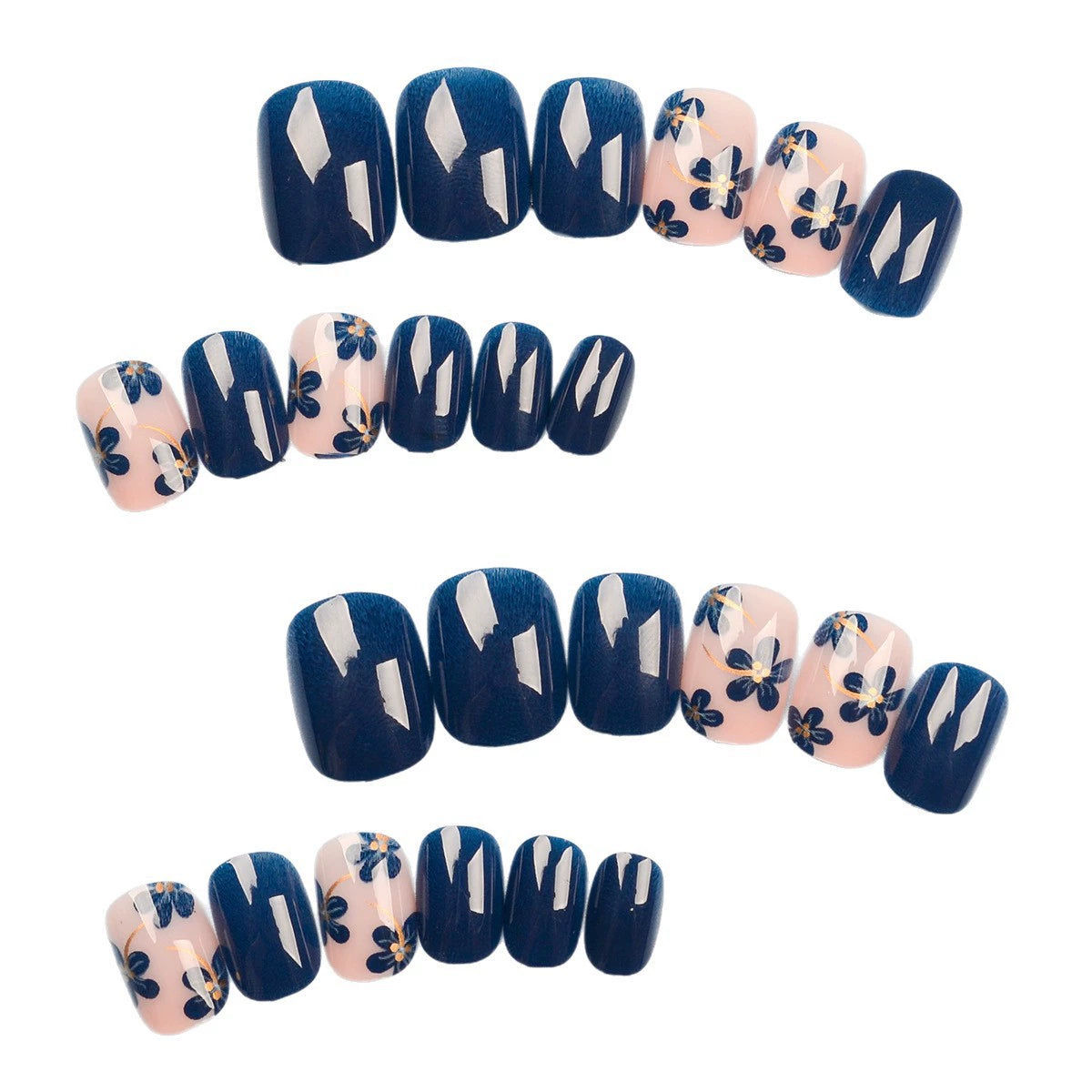 Floral Short Square Press-On Nails