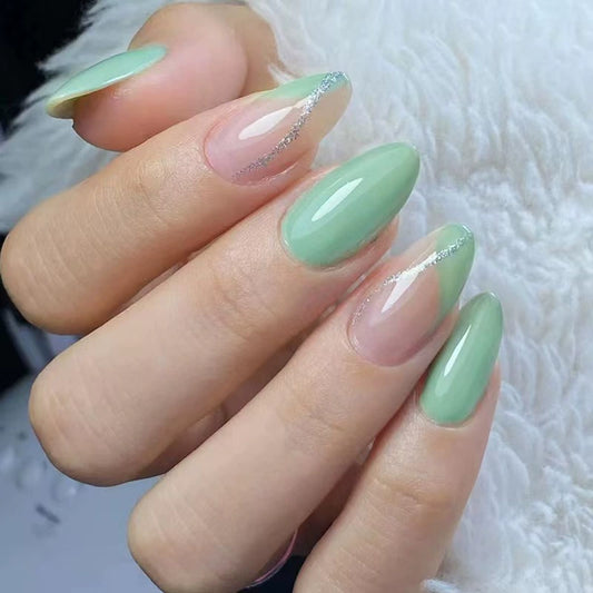 Pink French Almond Press-On Nails