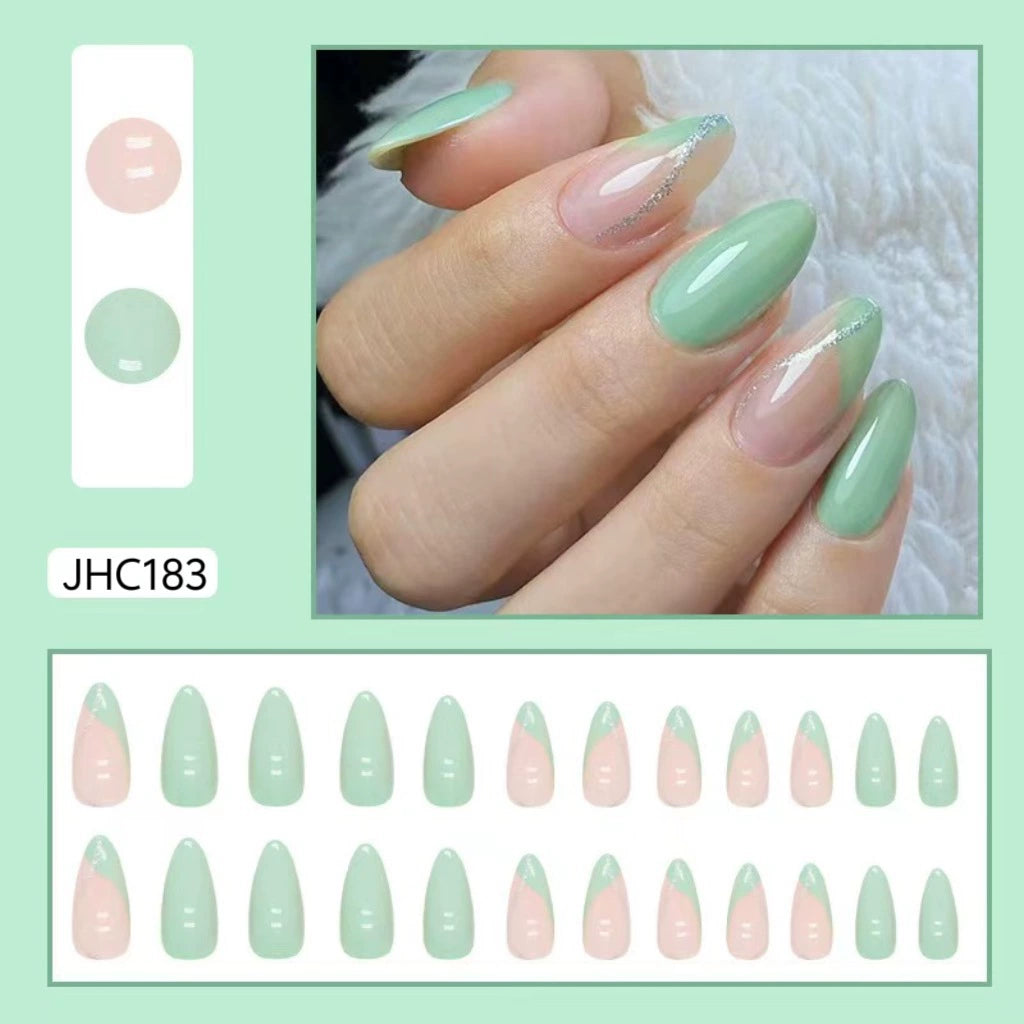 Pink French Almond Press-On Nails