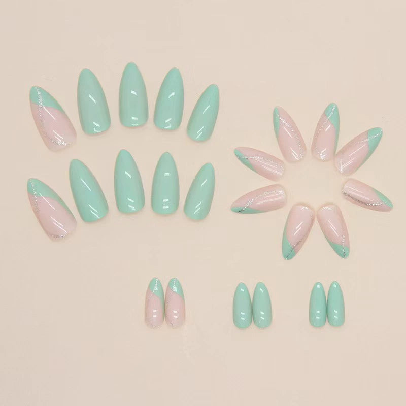 Pink French Almond Press-On Nails